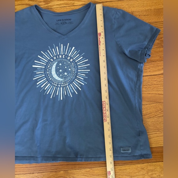 Life is Good Crusher Tee Women’s XXXL Blue Graphic Tshirt Vneck Casualwear Top - Picture 7 of 7